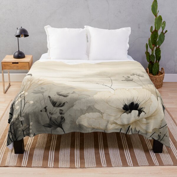 Item preview, wildflowers in the mist illustration landscapes designed and sold by aiartbay.