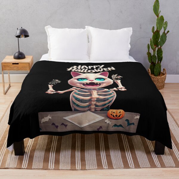 Item preview, Happy Halloween Cat Skeleton designed and sold by Glamalt.