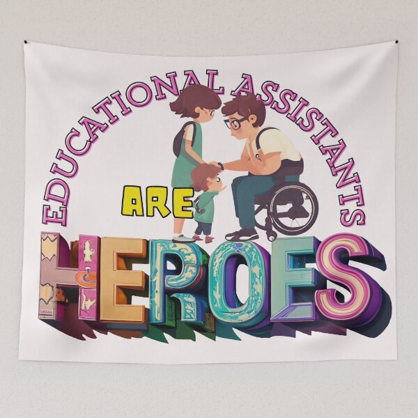 Item preview, Educational Assistants are Heroes, white background, EAs, Special Education designed and sold by PaintedDaisies.