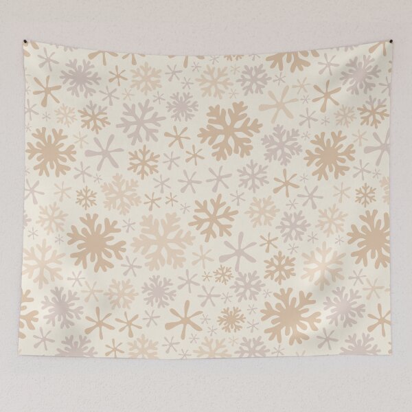 Item preview, neutral beige cream boho christmas snowflakes snow winter wonderland designed and sold by blomastudios.