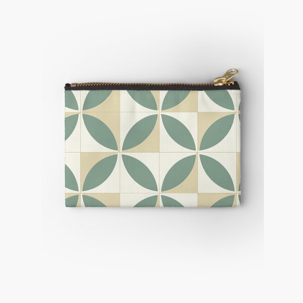 Item preview, Elegant Circular Grid: Geometric Shapes in Sage Green & Soft Gold designed and sold by PaintbrushPlace.