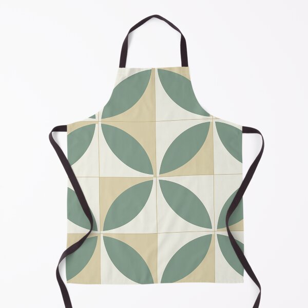 Item preview, Elegant Circular Grid: Geometric Shapes in Sage Green & Soft Gold designed and sold by PaintbrushPlace.