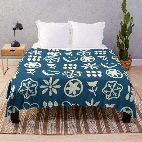 Item preview, Retro Mid Century Nostalgic Vintage Christmas Pattern In Xmas Blue Cream designed and sold by blomastudios.