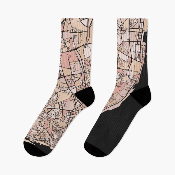 Item preview, Lisbon Map Pattern in Soft Pink Pastels designed and sold by PatternMaps.