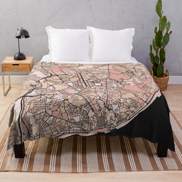 Item preview, Lisbon Map Pattern in Soft Pink Pastels designed and sold by PatternMaps.