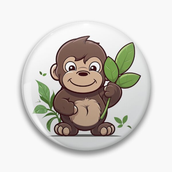 Item preview, Cute Happy Baby Gorilla Holding Leaves designed and sold by eyestetix.