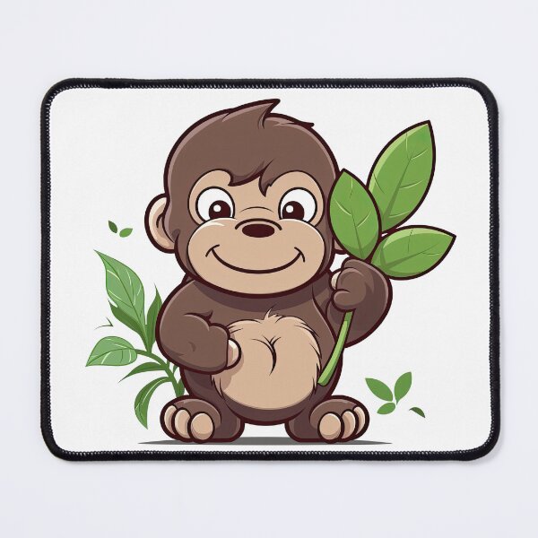 Item preview, Cute Happy Baby Gorilla Holding Leaves designed and sold by eyestetix.