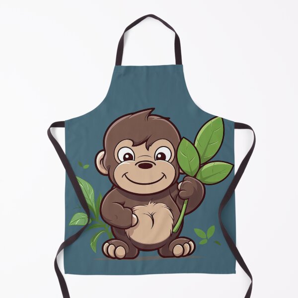 Item preview, Cute Happy Baby Gorilla Holding Leaves designed and sold by eyestetix.