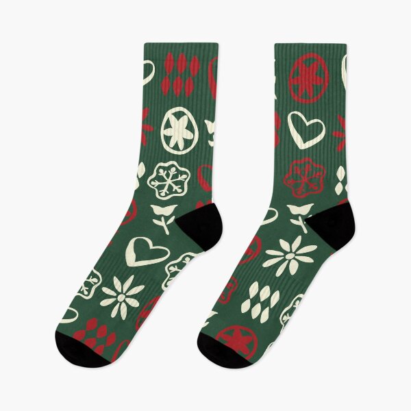 Item preview, Retro Mid Century Nostalgic Vintage Christmas Pattern In Xmas Green Cream Red designed and sold by blomastudios.