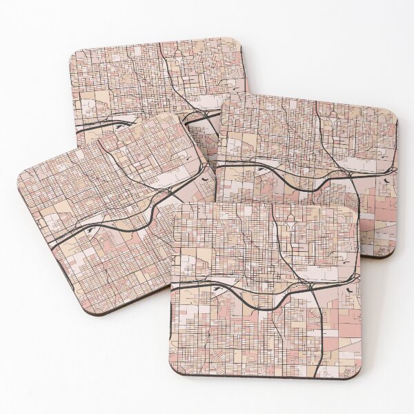 Item preview, Oklahoma City Map Pattern in Soft Pink Pastels designed and sold by PatternMaps.