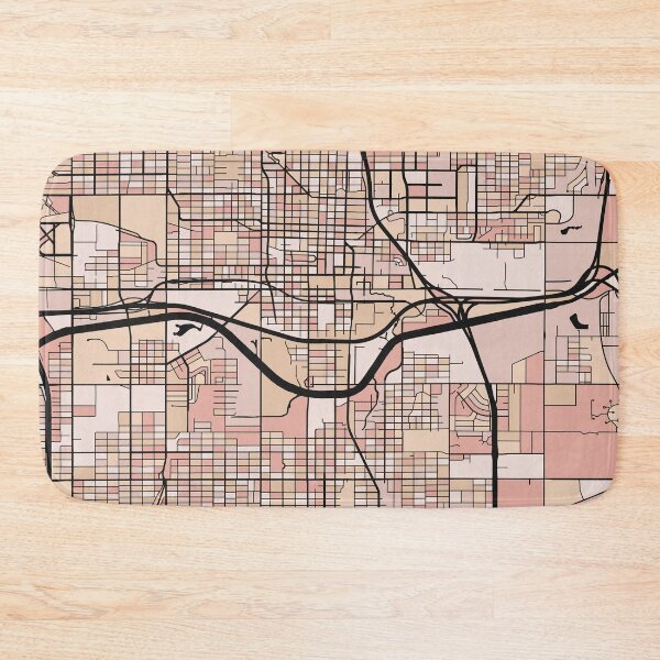 Item preview, Oklahoma City Map Pattern in Soft Pink Pastels designed and sold by PatternMaps.