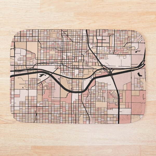 Item preview, Oklahoma City Map Pattern in Soft Pink Pastels designed and sold by PatternMaps.