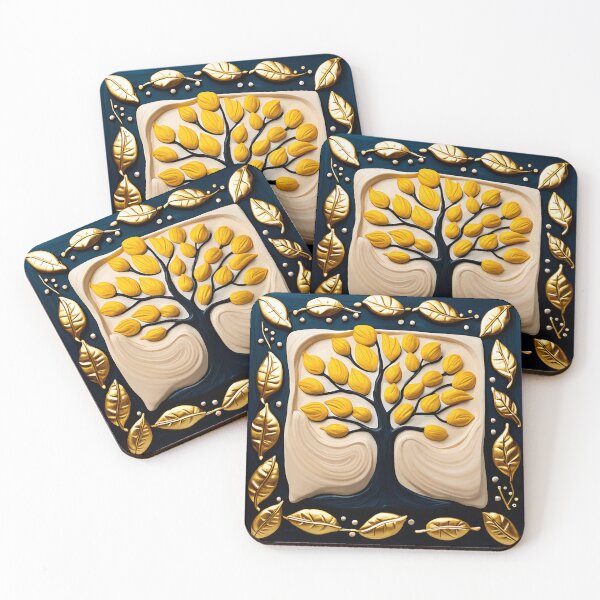 Item preview, Gold Leaves and a Magic Tree designed and sold by Vicky Brago-Mitchell®.