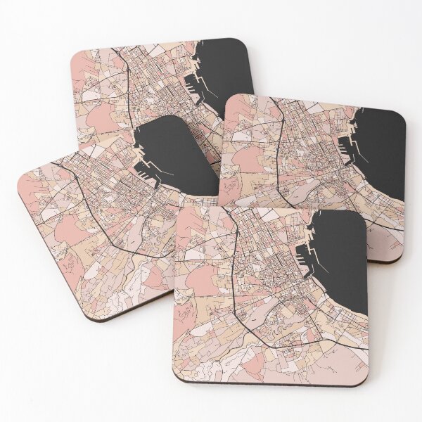 Item preview, Palermo Map Pattern in Soft Pink Pastels designed and sold by PatternMaps.