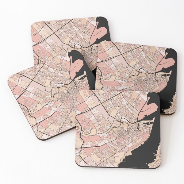 Item preview, Quebec City Map Pattern in Soft Pink Pastels designed and sold by PatternMaps.
