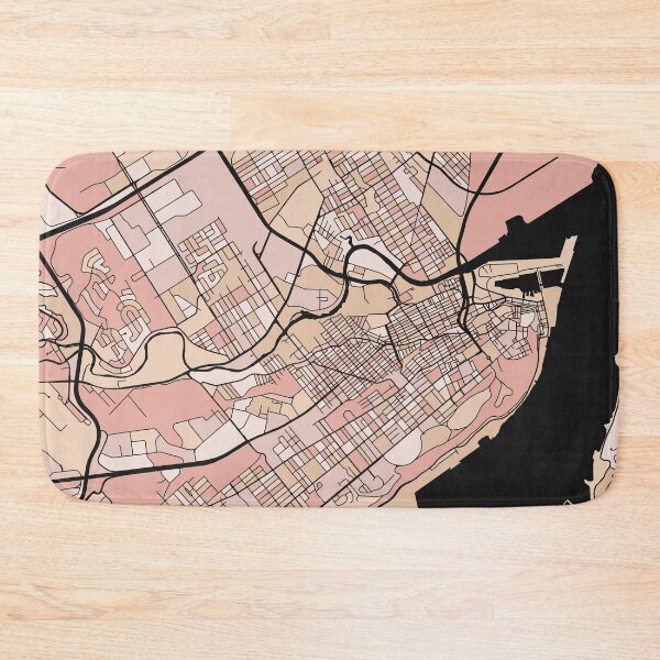 Item preview, Quebec City Map Pattern in Soft Pink Pastels designed and sold by PatternMaps.