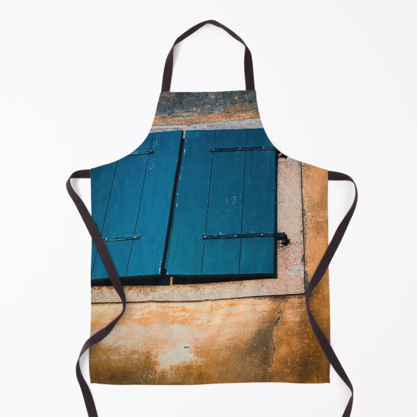 Item preview, Greek Blue Window Shutter on Ochre Color Building nickbrayimages designed and sold by nickbrayimages.