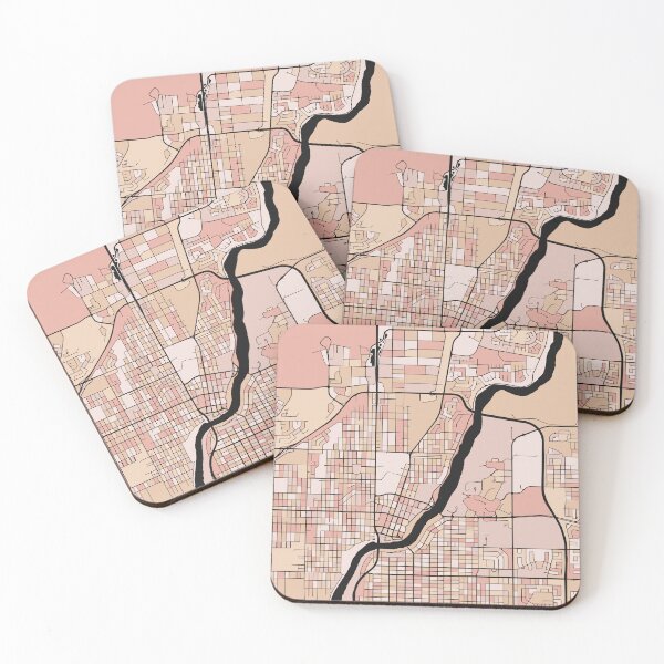 Item preview, Saskatoon Map Pattern in Soft Pink Pastels designed and sold by PatternMaps.