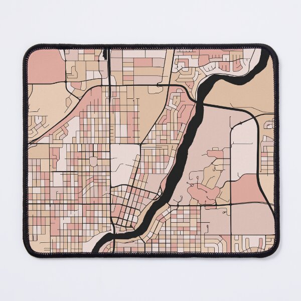 Item preview, Saskatoon Map Pattern in Soft Pink Pastels designed and sold by PatternMaps.