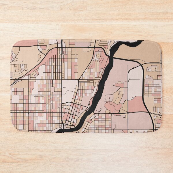 Item preview, Saskatoon Map Pattern in Soft Pink Pastels designed and sold by PatternMaps.