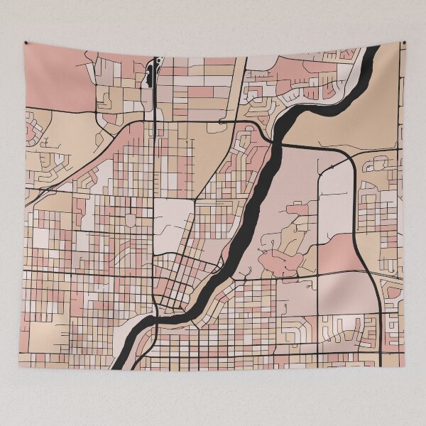 Item preview, Saskatoon Map Pattern in Soft Pink Pastels designed and sold by PatternMaps.