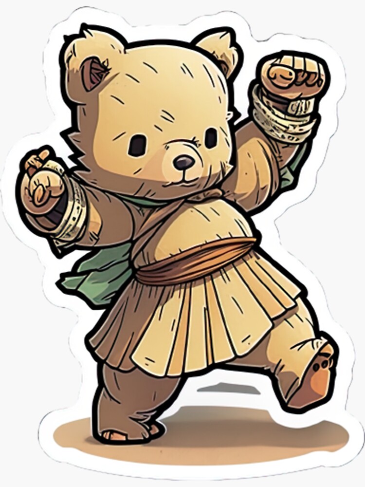 Yellow Dancing Bear Sticker