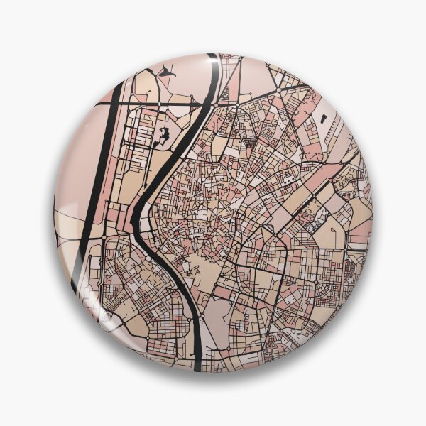 Item preview, Patrón de mapa de Sevilla en pasteles de color rosa suave designed and sold by PatternMaps.