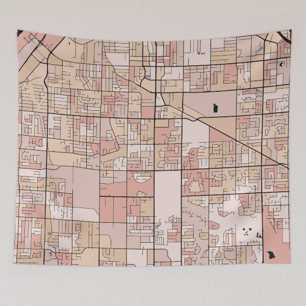 Item preview, Surrey Map Pattern in Soft Pink Pastels designed and sold by PatternMaps.