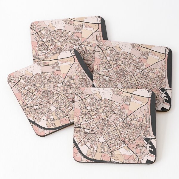 Item preview, Valencia Map Pattern in Soft Pink Pastels designed and sold by PatternMaps.
