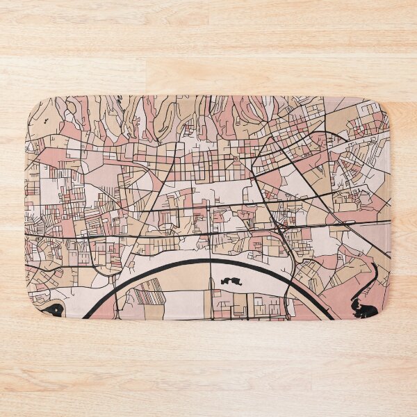 Item preview, Zagreb Map Pattern in Soft Pink Pastels designed and sold by PatternMaps.