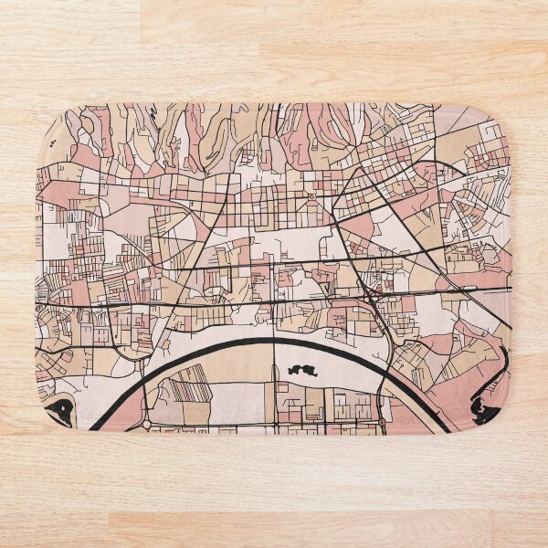 Item preview, Zagreb Map Pattern in Soft Pink Pastels designed and sold by PatternMaps.