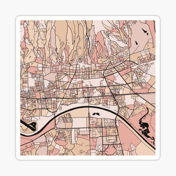 Item preview, Zagreb Map Pattern in Soft Pink Pastels designed and sold by PatternMaps.