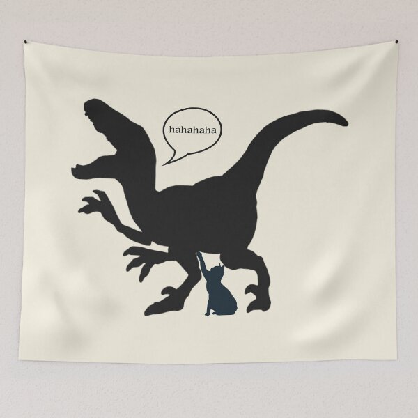 Item preview, Tickling Dinosaur - Funny T. rex and Cat Silhouette designed and sold by kcaandwu.