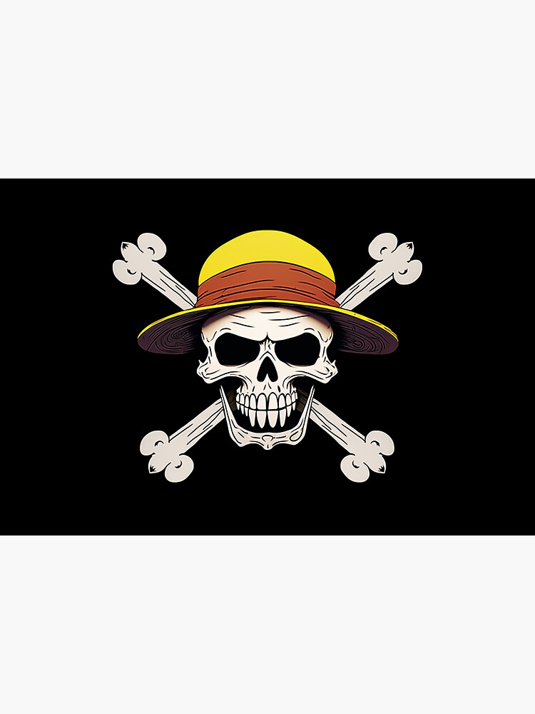 Straw Hat Pirate Jolly Roger Flag Sticker for Sale by onokostudios