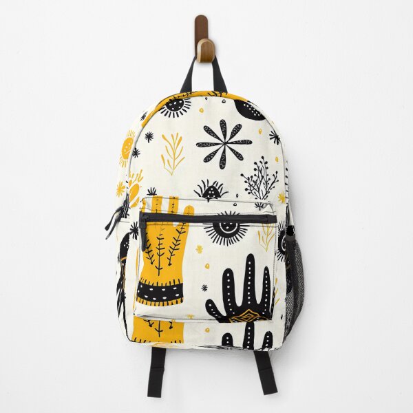 Item preview, Black and yellow hands pattern on white background designed and sold by the99thstudio.