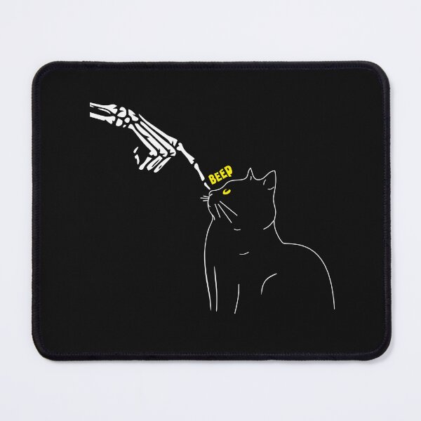 Item preview, Beep Skelton Hand Cat Nose Funny Cat Silhouette Yellow Eyes Halloween Funny designed and sold by alenaz.