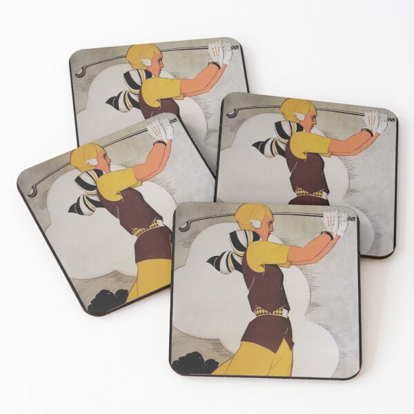 Item preview, Vintage French Art Deco Woman golfer, flapper woman golfing designed and sold by Glimmersmith.
