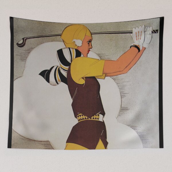 Item preview, Vintage French Art Deco Woman golfer, flapper woman golfing designed and sold by Glimmersmith.
