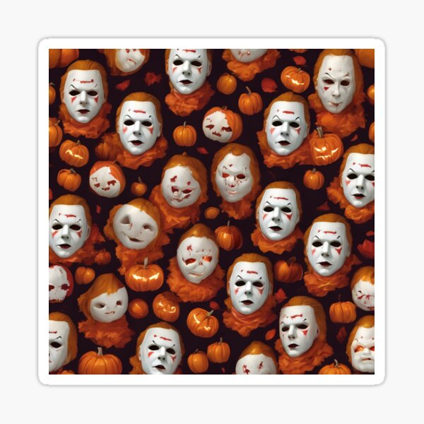 Item preview, Halloween Pattern #3 Creepy faces and pumpkins designed and sold by FrankMidnight.