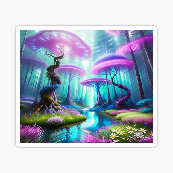 Whimsical Pink Trees v1 Sticker