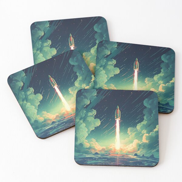 Item preview, rocket flying through the clouds into space designed and sold by Nickyayee.