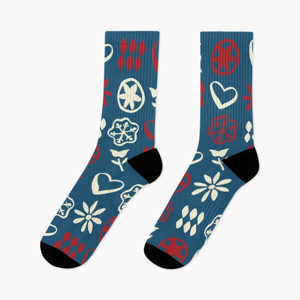 Item preview, Retro Mid Century Nostalgic Vintage Christmas Pattern In Xmas Blue Cream Red designed and sold by blomastudios.