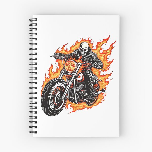 Item preview, Cráneo Biker montando una moto Hurley con llamas salen 2 designed and sold by eyestetix.