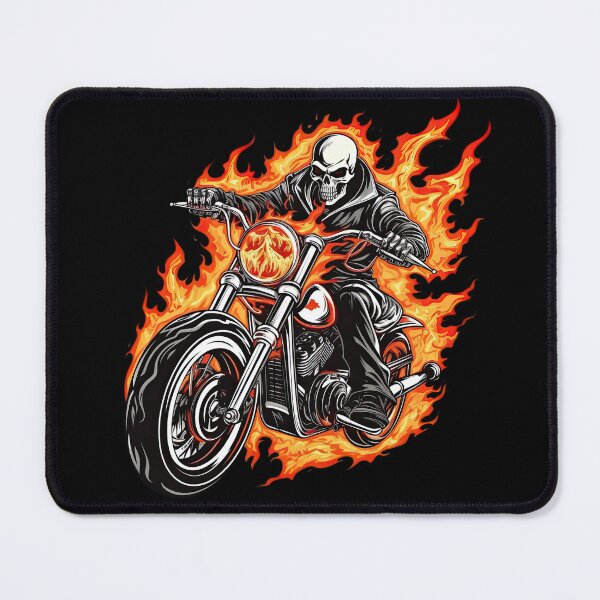 Item preview, Skull Biker Riding Hurley Motorbike with Flames Come Out 2 designed and sold by eyestetix.