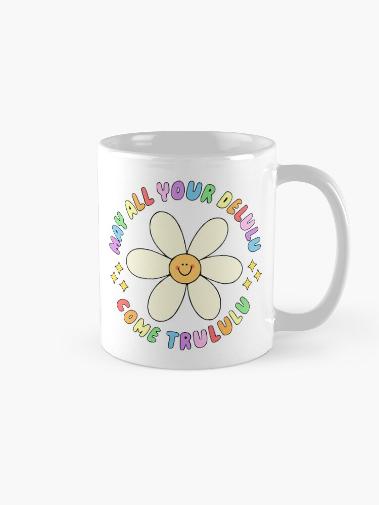 Imagen 5 de 6, Taza de café con la obra Que todo tu delulu se vuelva trululu. Linda flor, color del arco iris., diseñada y vendida por TryinMyBestClub.