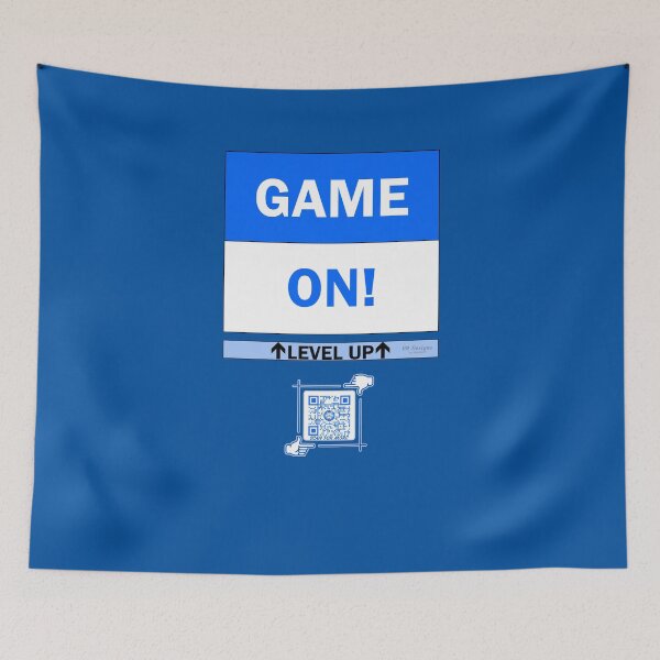 Item preview, Game On! - Level UP Gaming Logo V4 (Blue/White) designed and sold by Visual Resolutions.
