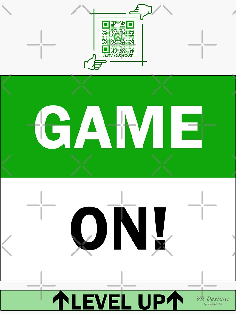 Game On! - Level UP Gaming Logo V1 (Green/White) Sticker for Sale