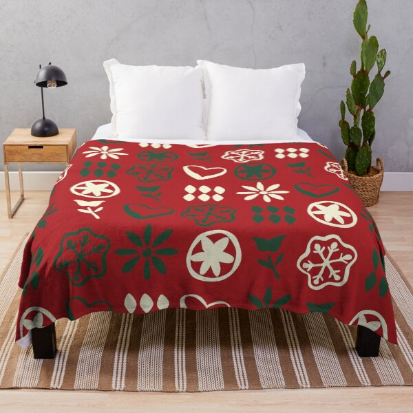 Item preview, Retro Mid Century Nostalgic Vintage Christmas Pattern In Xmas Red Cream and Green designed and sold by blomastudios.