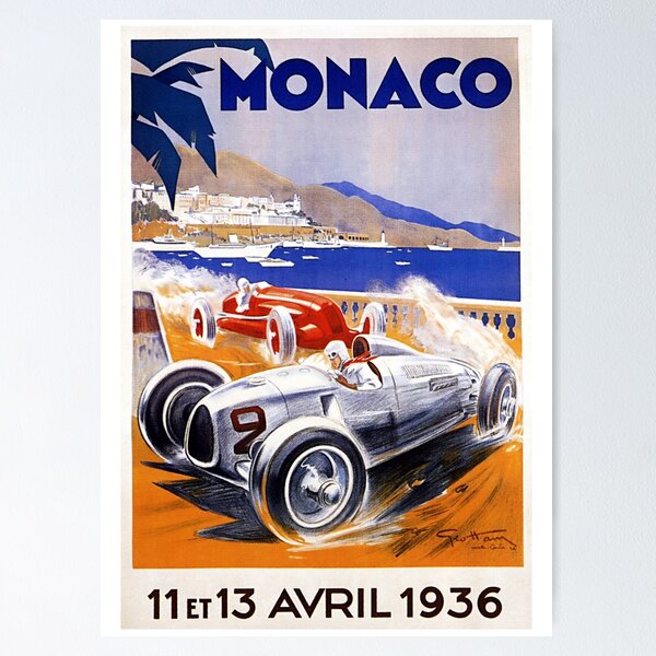 Item preview, Vintage Monaco Grand Prix Poster 1936  designed and sold by Hoorahville.