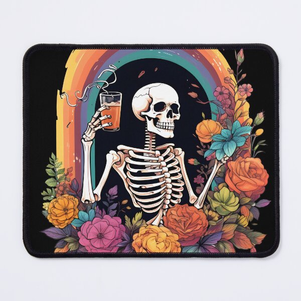 Item preview, Never Better Skeleton Drinking Funny Halloween designed and sold by SurfolioPrints.